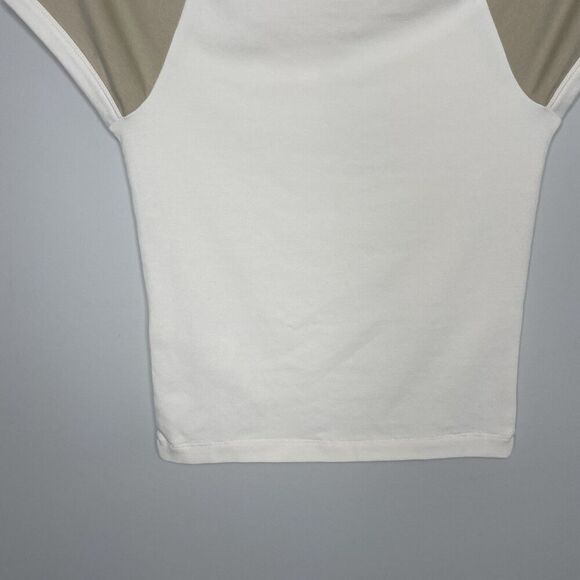 MADEWELL Baby Tee Women XXS Antique Cream NEW Raglan Sleeve Shrunken Fit NP844 - Picture 10 of 14